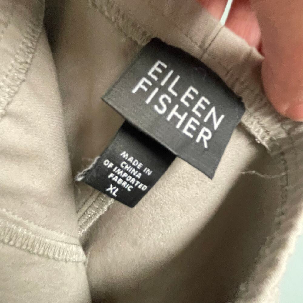 Eileen Fisher Taupe Size XL Womens Elastic Waist Side Zip Pants Stretch - Picture 2 of 4